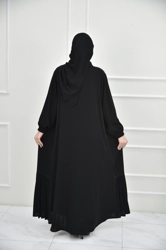 عباية نواعم كاجوال بشريط ستان وكسرات ناعمة