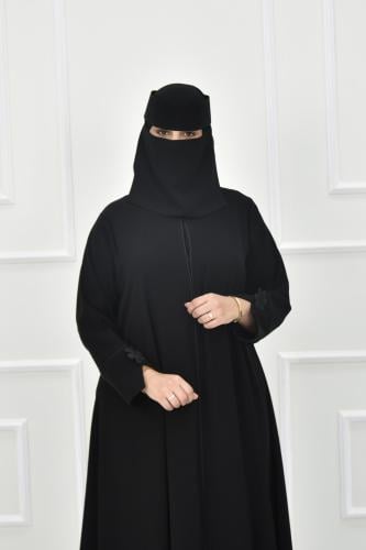 عباية ملكي نص كلوش بتركيبة وردة على الكم المفتوح