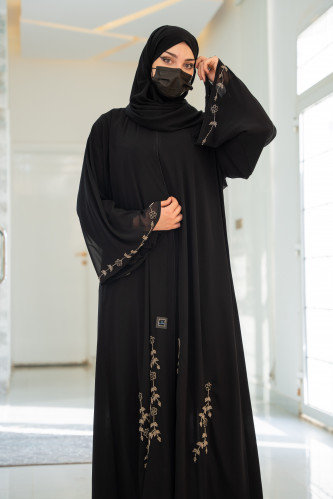 عباية lavania طبقتين مزينة بشغل الشك لاكثر اطلالة...