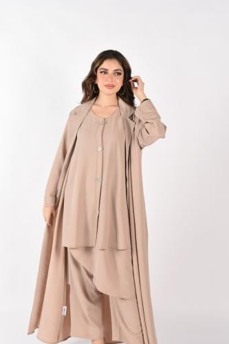 عباية ثلاثية القطع، تجمع بين الأناقة والراحة بتصمي...