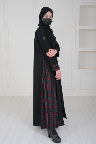 عباية lavania المميزة بلون احمر مع زيتي