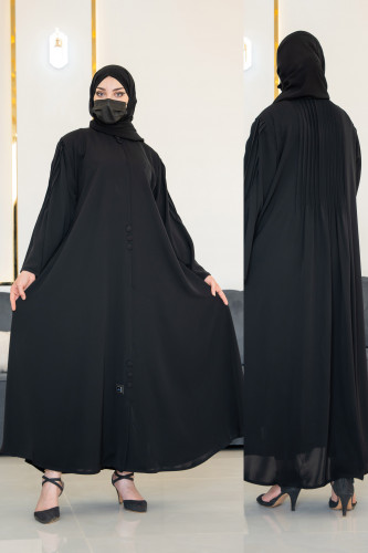 عباية كلوش عملية مزينة بكسرات الخلف لاكثر اطلالة