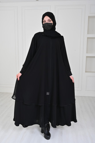 عباية lavania كلوش طبقتين عملية مميزة بكم مربع مزي...