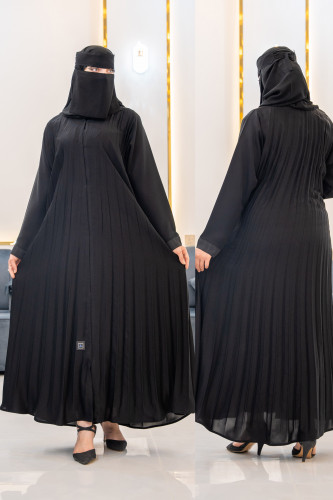 عباية كلوش عملية مزينة بكسرات لاكثر اطلالة