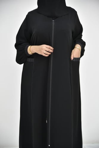 عباية نواعم سادة بسحاب وجيوب