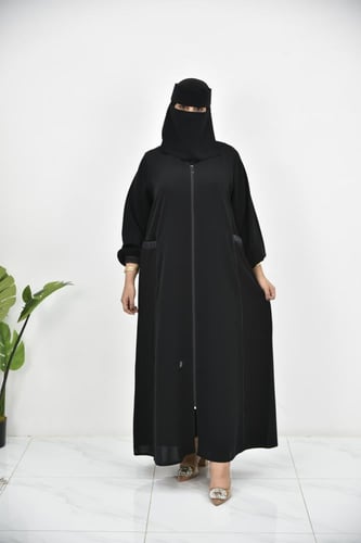 عباية نواعم سادة بسحاب وجيوب