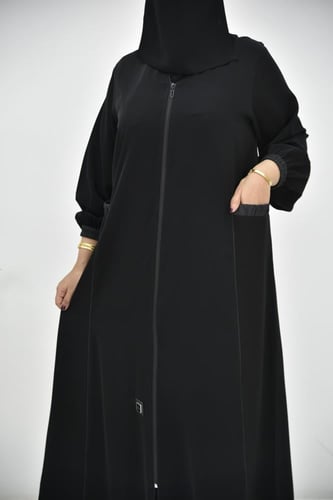 عباية نواعم سادة بسحاب وجيوب