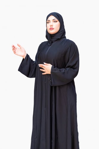 عباية lavania مزينة بشغل اليد بلون الاسود لاكثر اط...