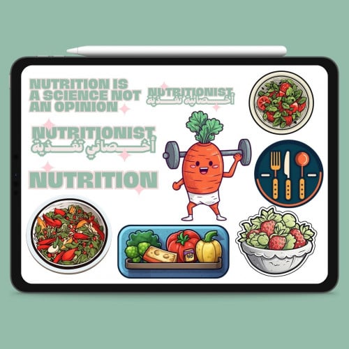 استيكرات الرقمية لتخصص تغذية