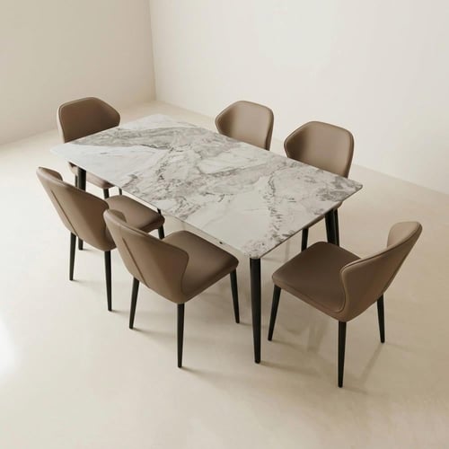 طاولة طعام بورسلان بيج