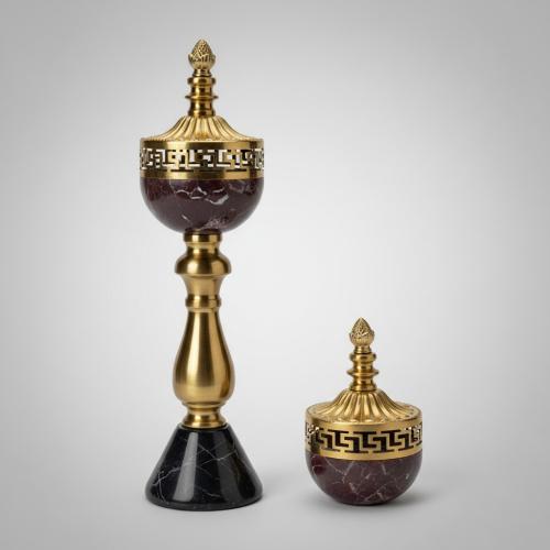 طقم مبخره مع علبة بخور رخام