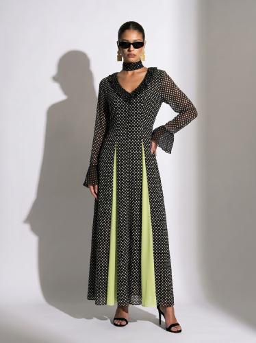 Polka dots leeves dress