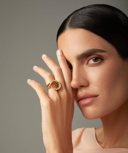 خاتم فضة عيار ٩٢٥ كولكيشن فيتو الايطالي ذهبي