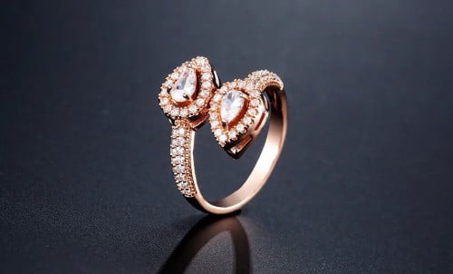 خاتم فضة عيار 925 (روز قولد)