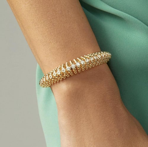 اسوارة فضة عيار ٩٢٥ كولكيشن فيتو الايطالي ذهبي