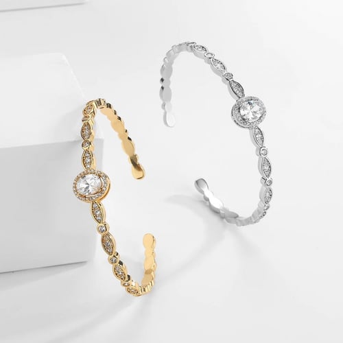 اسوارة فضة عيار 925 مرصعة بقطع الزركون