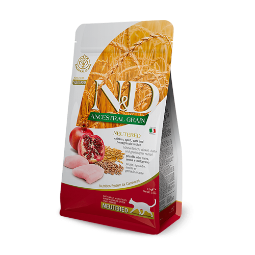 فارمينا N&D اكل القطط الجاف شوفان ودجاج ورمان كيس...