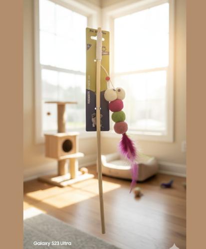 سنارة قطط جذابة على شكل ريشة للّعب والتسلية