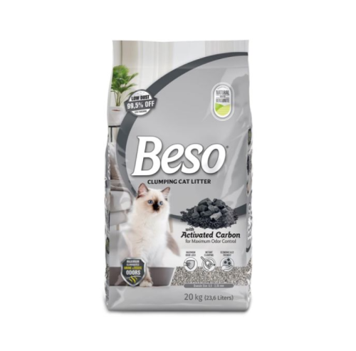 بيسو رمل للقطط بالكربون النشط 20kg ( 23.6 لتر )