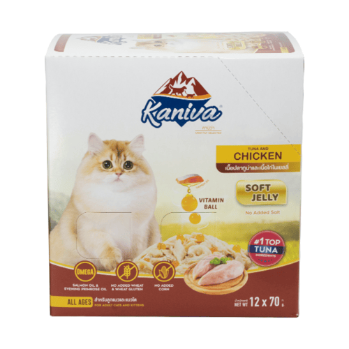 كارتون كانيفا تونه مع الدجاج طعام رطب للقطط الصغير...