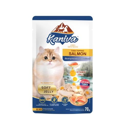 كانيفا تونه مع السلمون طعام رطب للقطط الصغيره والك...