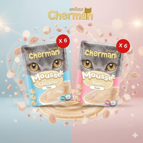 كارتون شيرمان ميكس اكل قطط رطب دجاج موس وتونة موس...