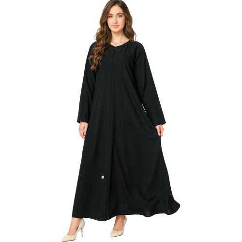 تفصيل عباية نص كلوش سادة بسحاب - 815 -