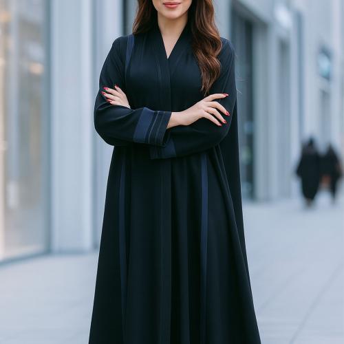 عباية باللون الاسود مع الكحلي - 128 -