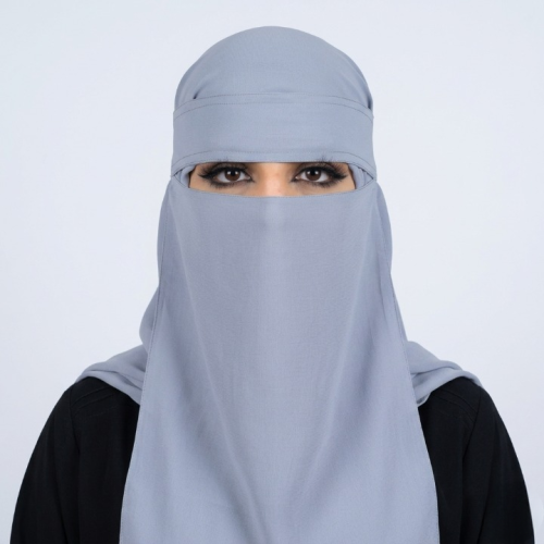 نقاب ملون مع طرحة