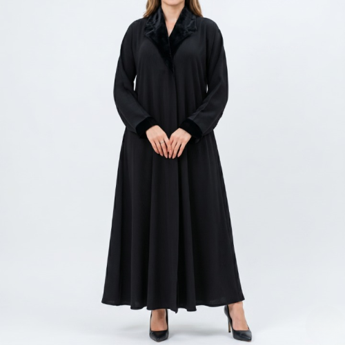 عباية سادة مع مخمل - E2 -