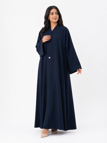 Colored navy abaya E67