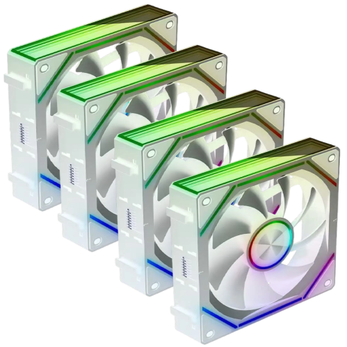 مراوح صندوق Spear RGB باللون الأبيض – تبريد عالي
