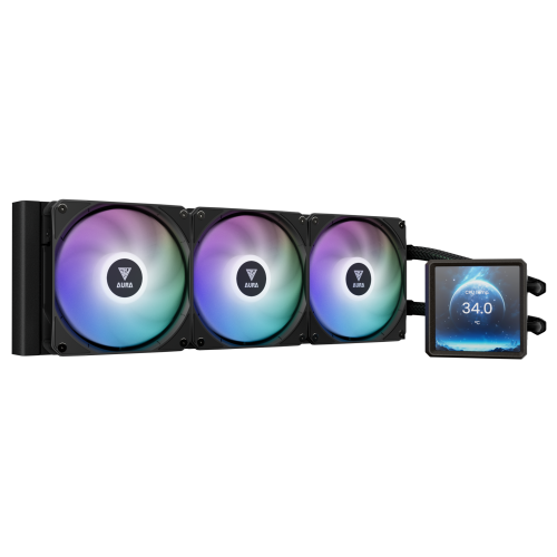 مبرد مائي GAMDIAS CHIONE P5-360 Black بشاشة رقمية...