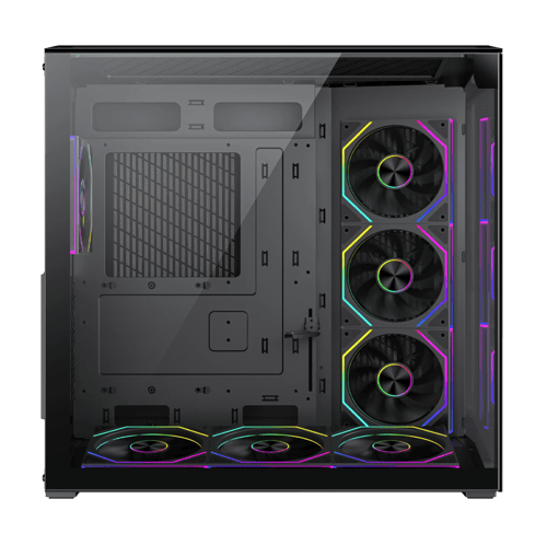 صندوق كمبيوتر TITANC أسود مع حامل كرت شاشة (GPU St...