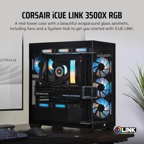 صندوق كورسير باللون الأسود 3500X ARGB