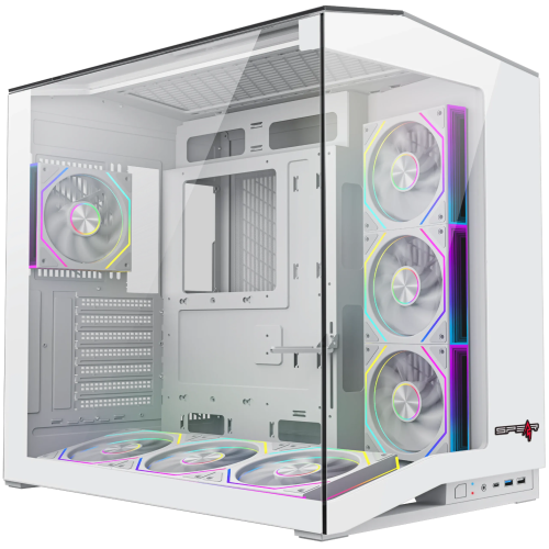 صندوق كمبيوتر TITANC أبيض مع حامل كرت شاشة (GPU St...