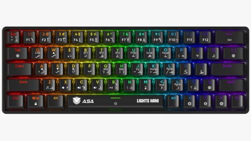 كيبورد قيمينق ASA LIGHTS MINI – بلوتوث ولاسلكي بحج...