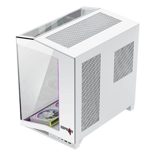 صندوق كمبيوتر TITANC أبيض مع حامل كرت شاشة (GPU St...