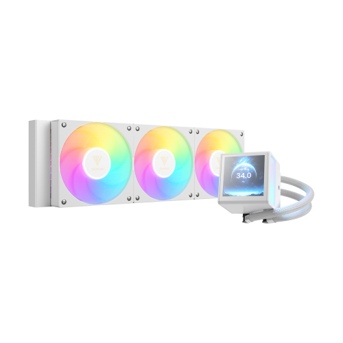 مبرد مائي GAMDIAS CHIONE P5-360 WH بشاشة رقمية RGB...