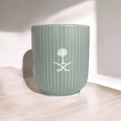 كوب فاخر أخضر ( سيفين ونخلة )حفر بالليزر (CUP24)