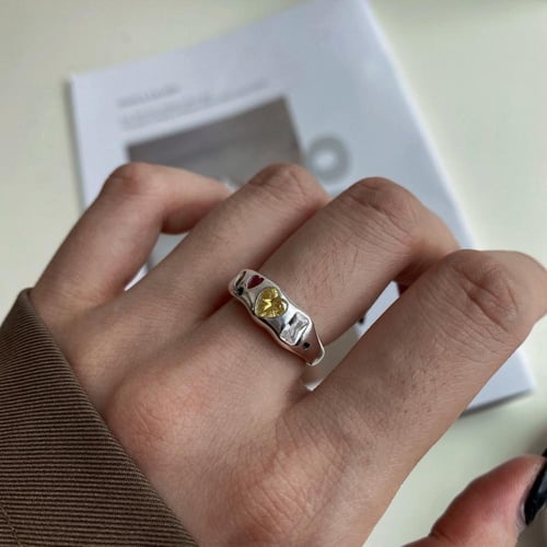 خاتم الأنيق باللون / الفضي .R448)