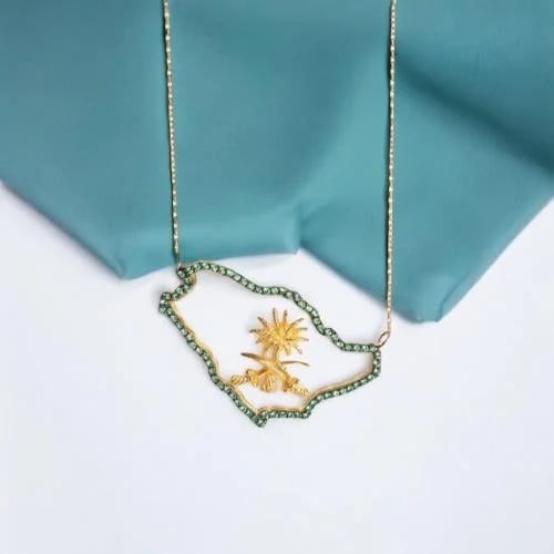 سلسلة خريطة المملكة الأنيقة باللون الذهبي (N379) .