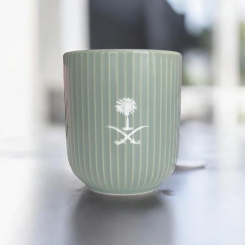 كوب فاخر أخضر ( سيفين ونخلة )حفر بالليزر (CUP24)