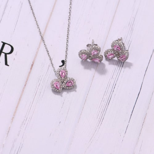 سلسلة أنيقة اللون /فضي - وردي (N916).