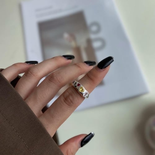 خاتم الأنيق باللون / الفضي .R448)