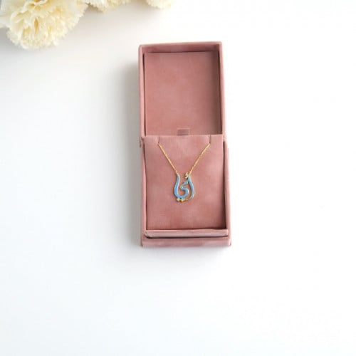 سلسلة أمي الأنيقة باللون الذهبي-الفيروزي (N654) .