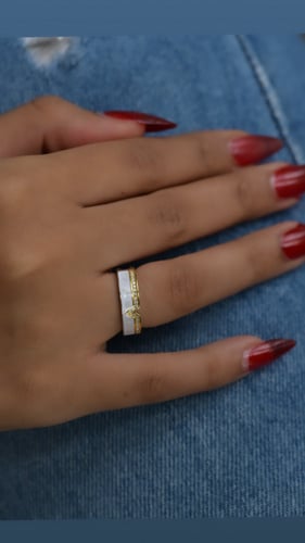 خاتم أنيق اللون فضي (R364) .