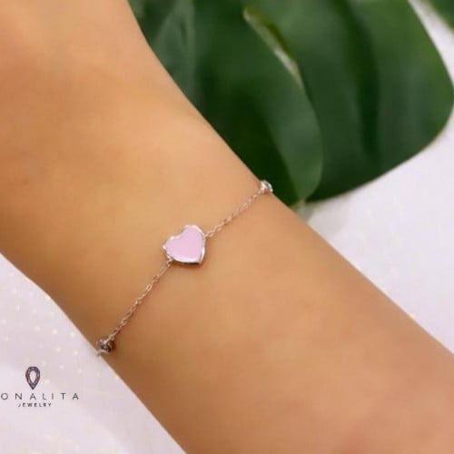 أسورة قلب أنيقه باللون الفضي (B351).