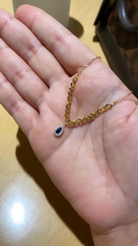 سلسلة أنيقة باللون الذهبي-الأزرق (N385).