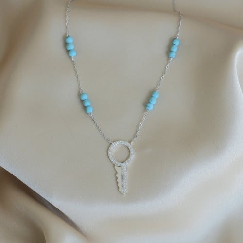 سلسلة أنيقة باللون الفضي (N880) .